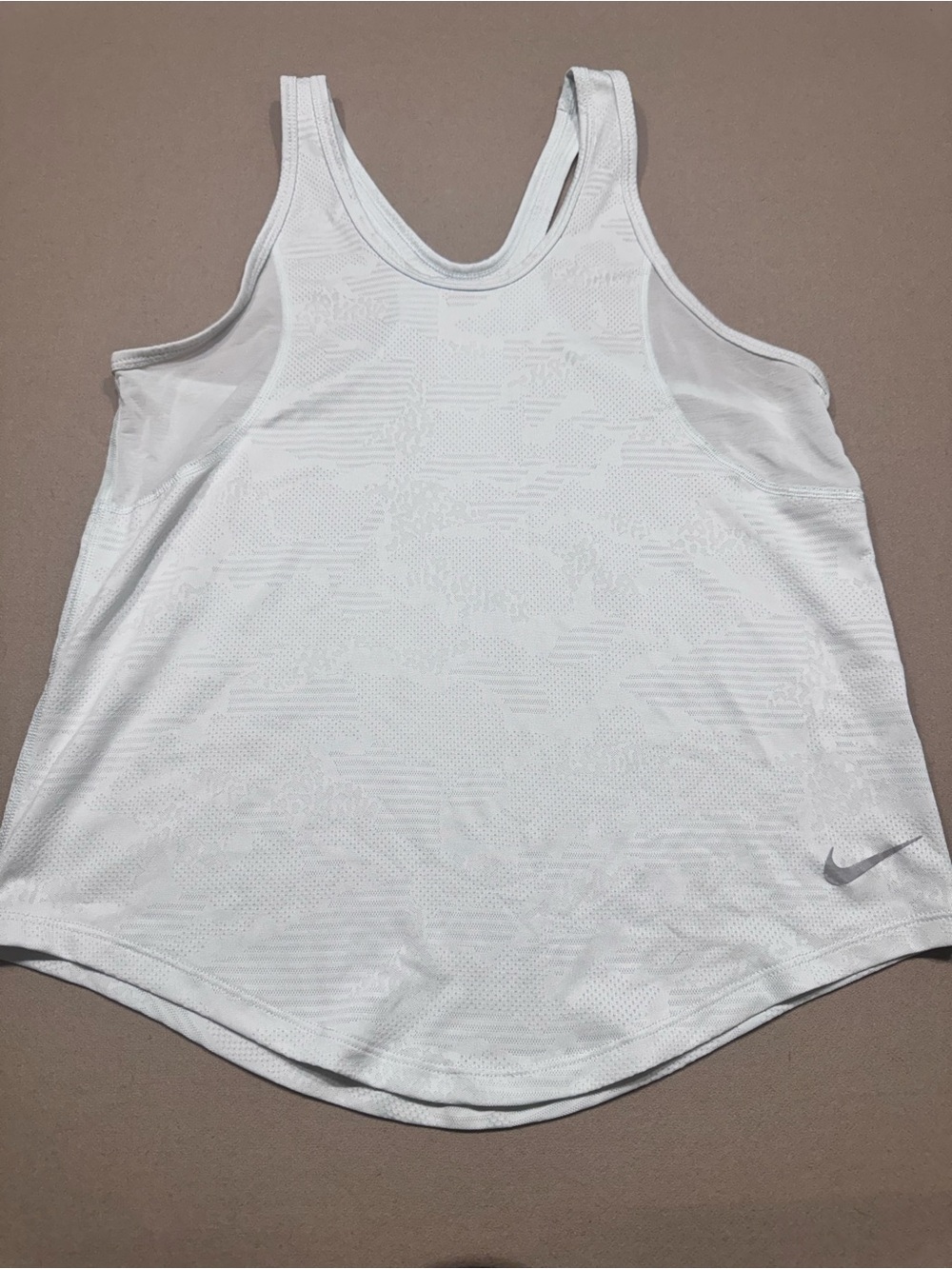 Nike Dri-Fit Light Gray Tank Top with Gray Swoosh